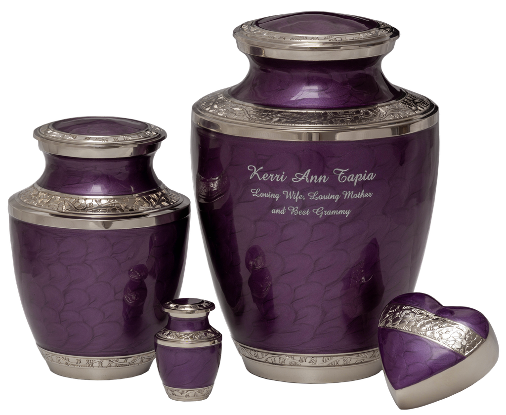 Mother of Pearl Purple Miniature Urn