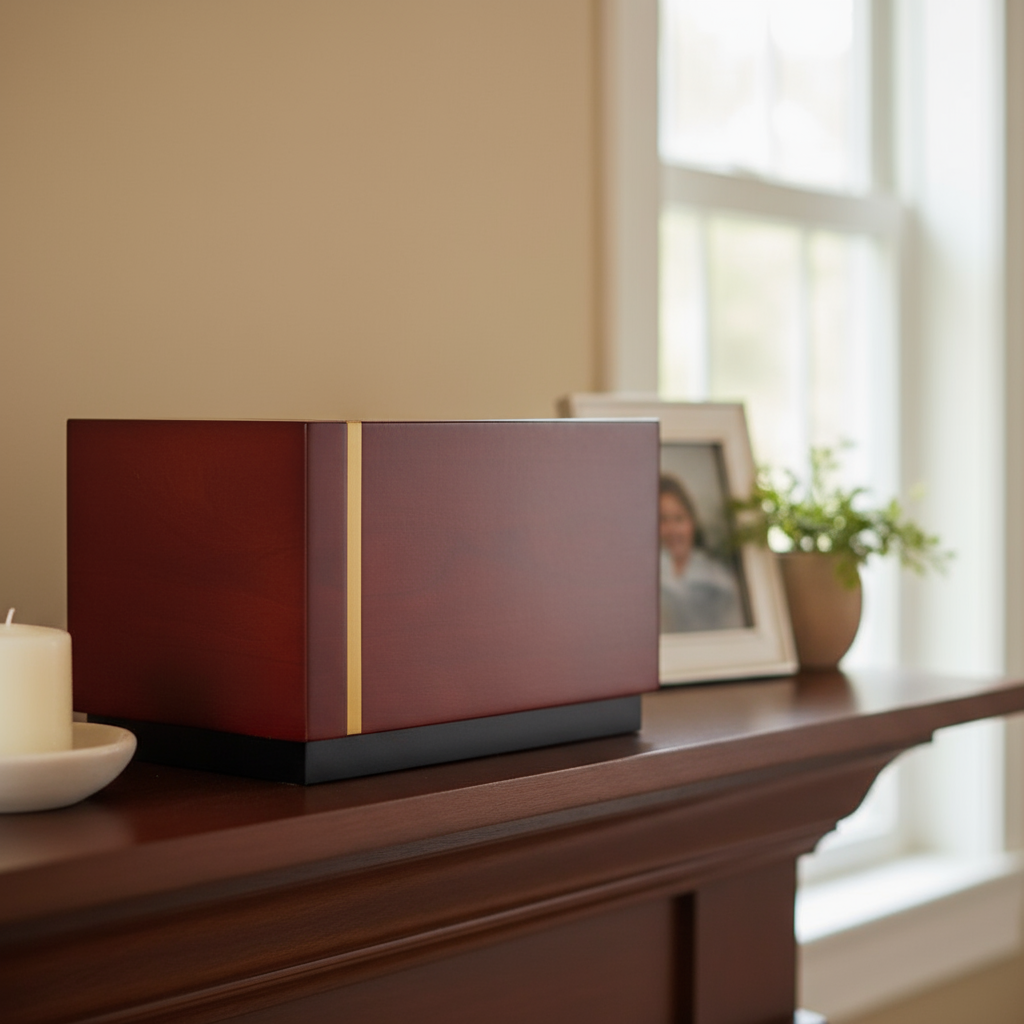 Auburn Contemporary Wood Adult Urn