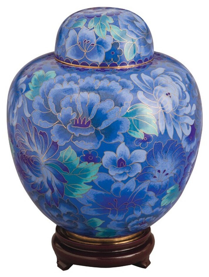 Azure Blue Cloisonné Companion Urn