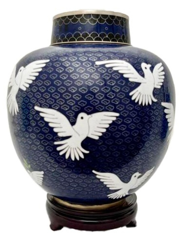 Dove Cloisonne Companion Urn