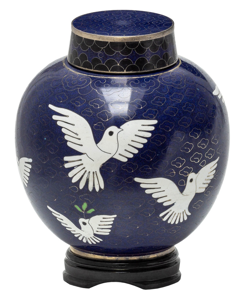 Dove Medium Cloisonne Urn
