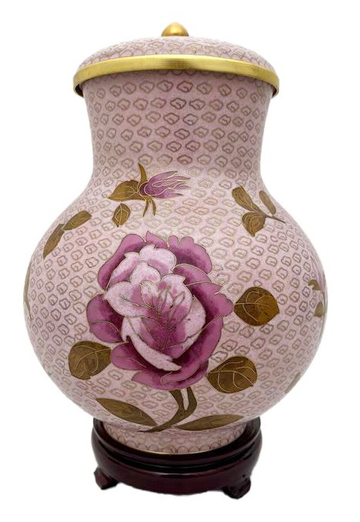 Dusty Rose Cloisonné Companion Urn