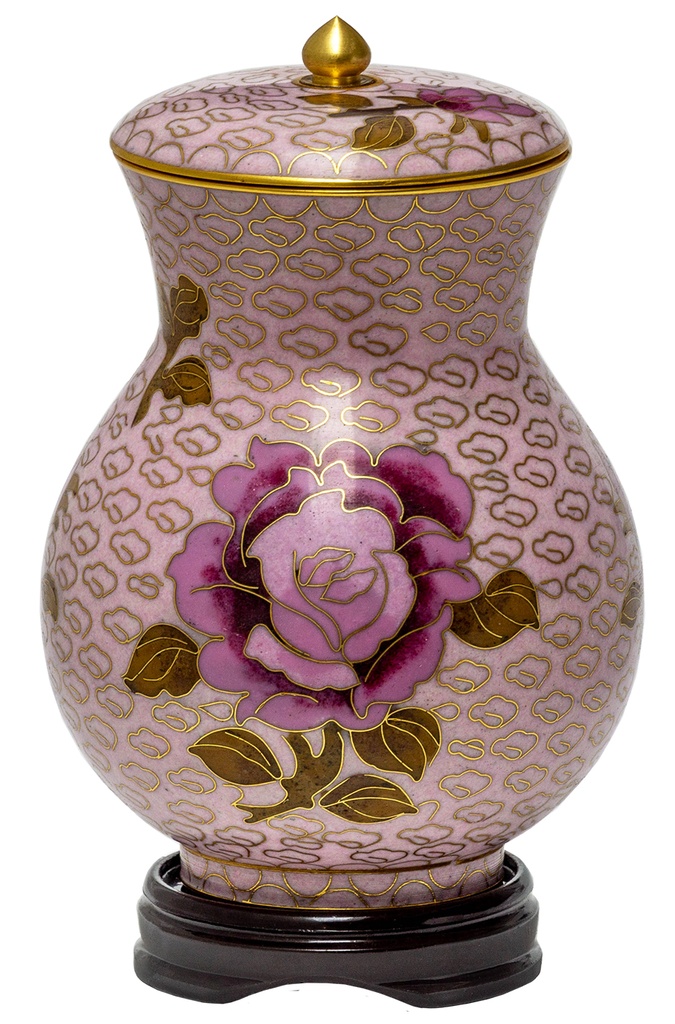 Dusty Rose Medium Cloisonne Urn