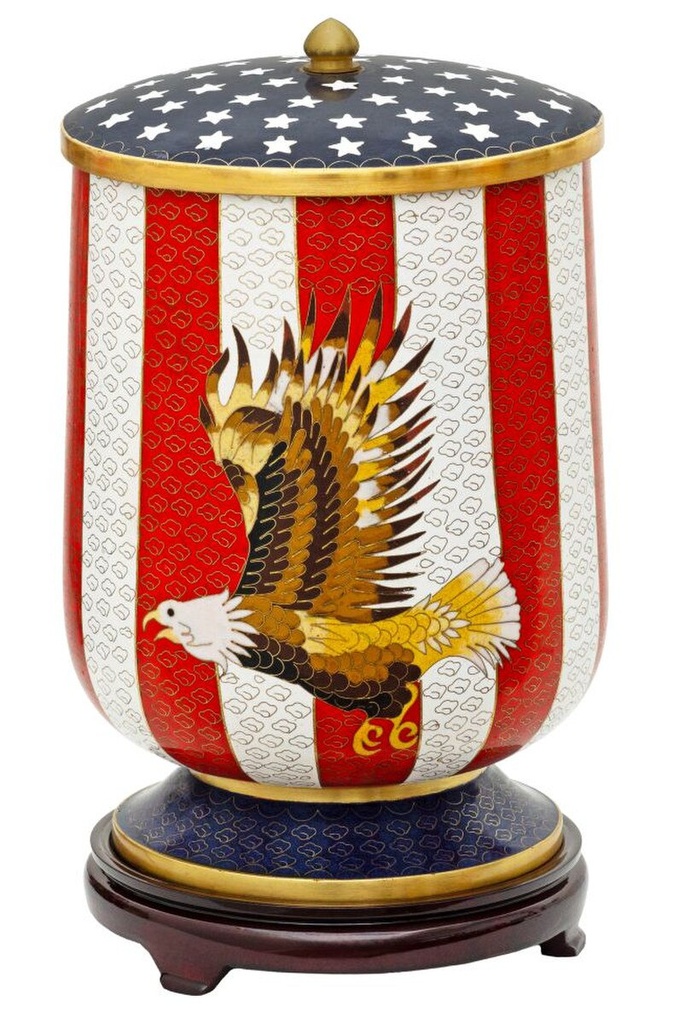 Flag & Eagle Cloisonne Companion Urn