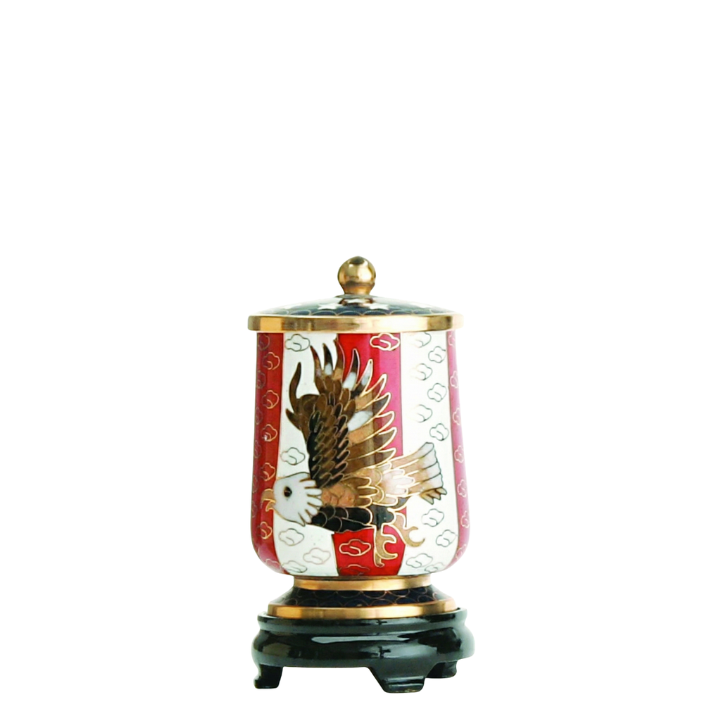 Flag & Eagle Miniature Cloisonne Urn