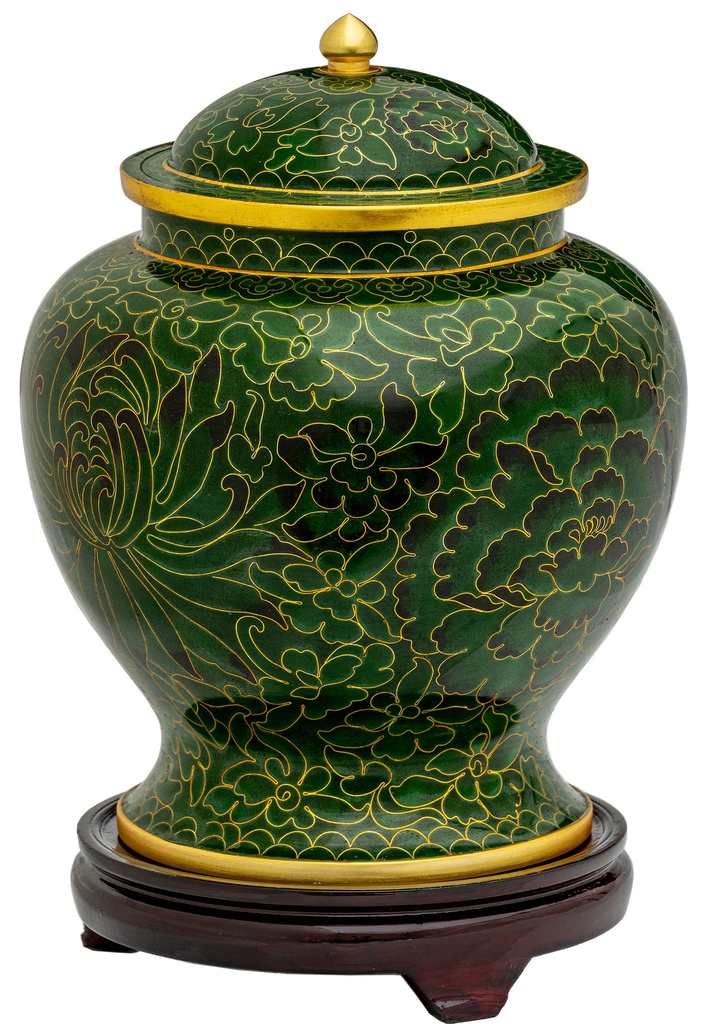Forest Green Adult Cloisonne Urn