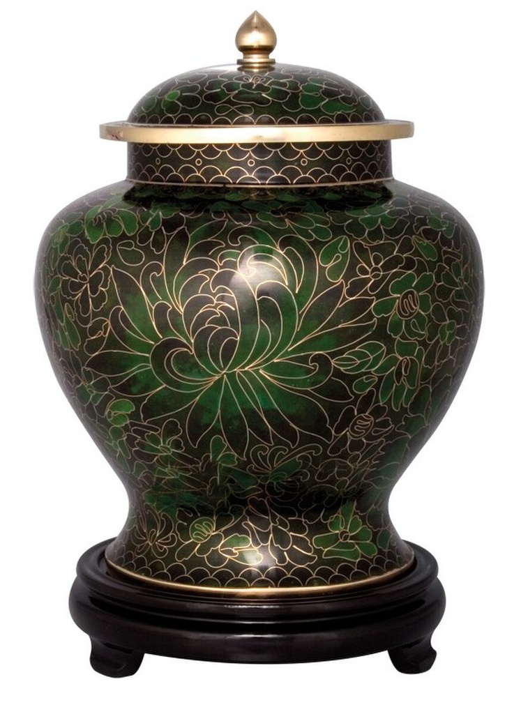 Forest Green Cloisonne Companion Urn