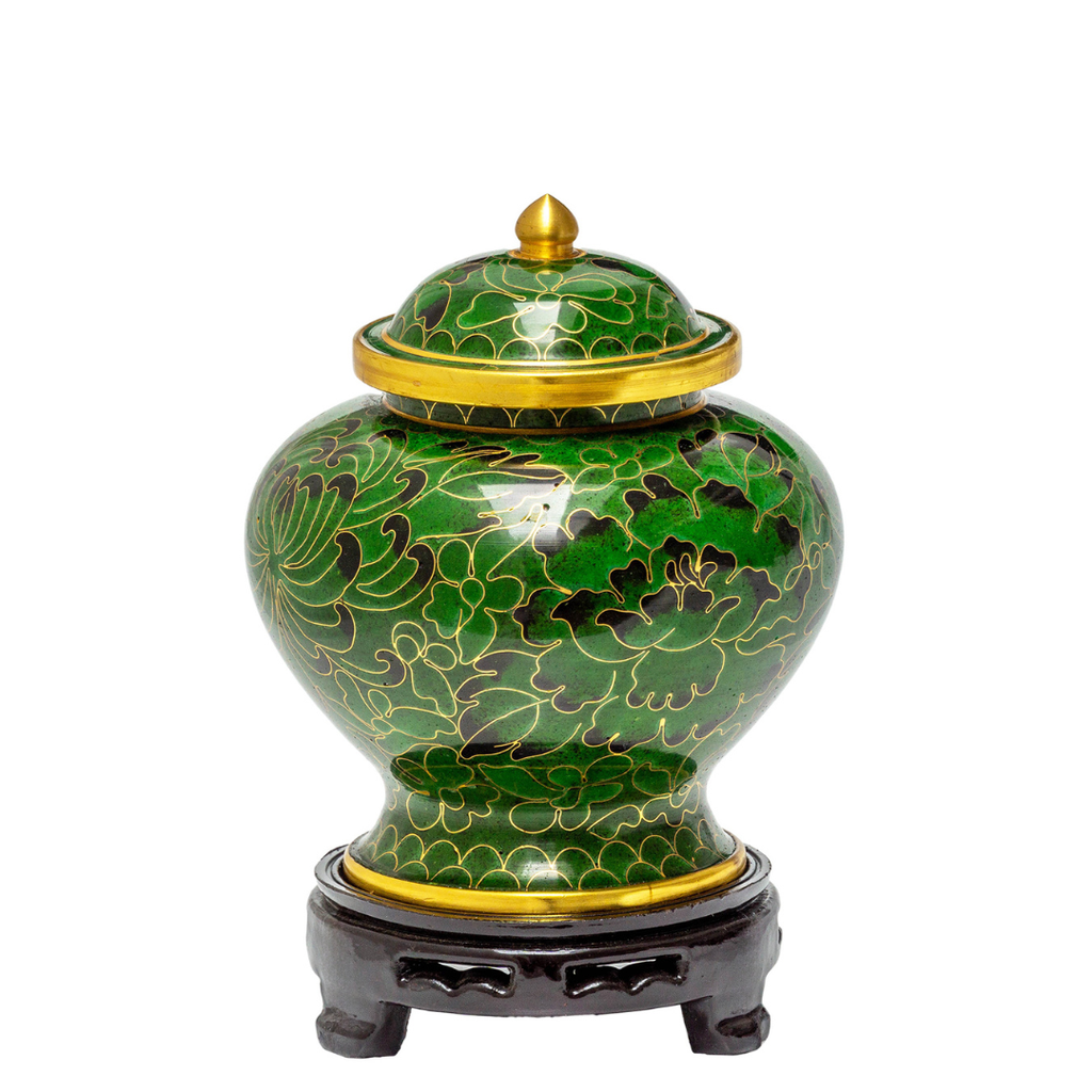 Forest Green Medium Cloisonne Urn