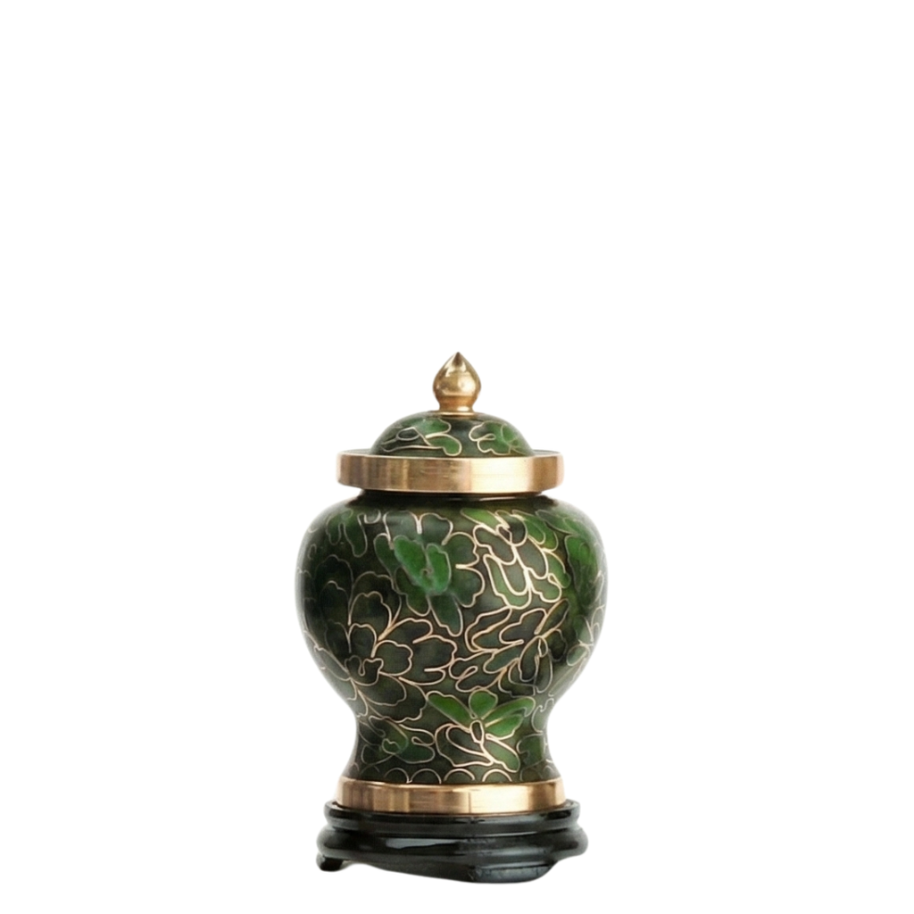 Forest Green Miniature Cloisonne Urn
