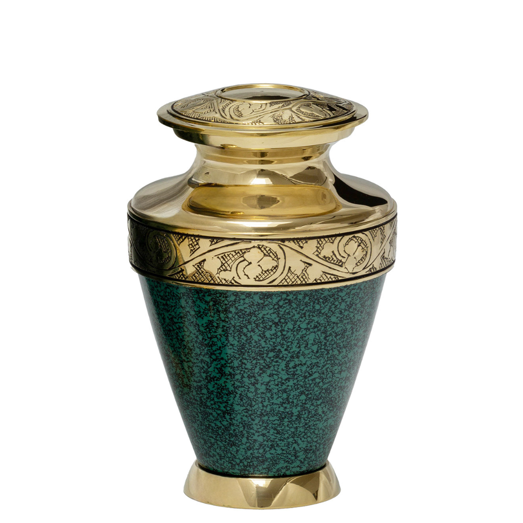 Green Patina Medium Brass Urn