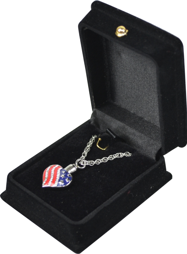 Heart Patriotic Silver Pendant