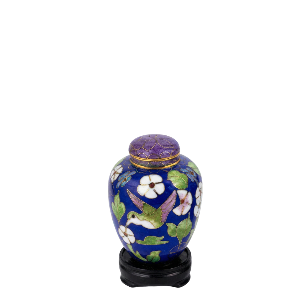 Hummingbird Miniature Cloisonne Urn