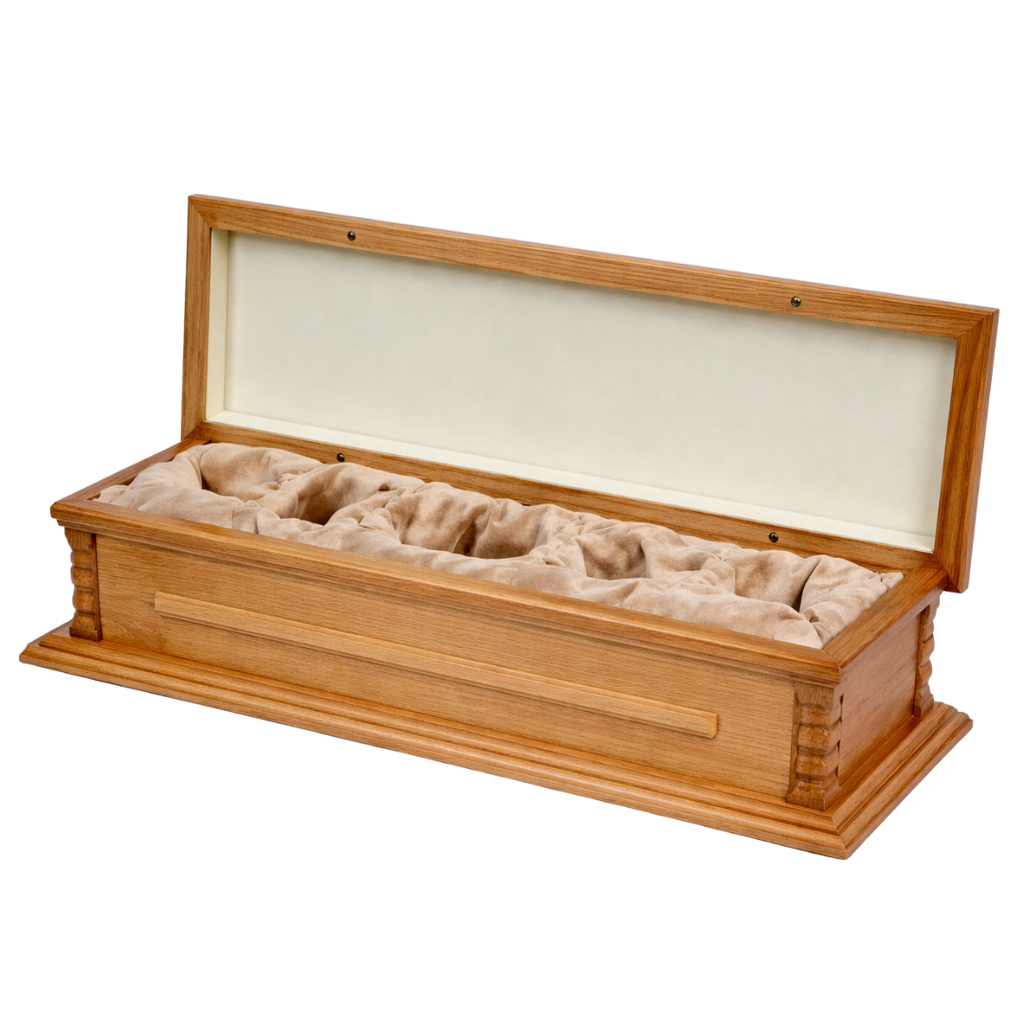 Matte Oak Wine Casket