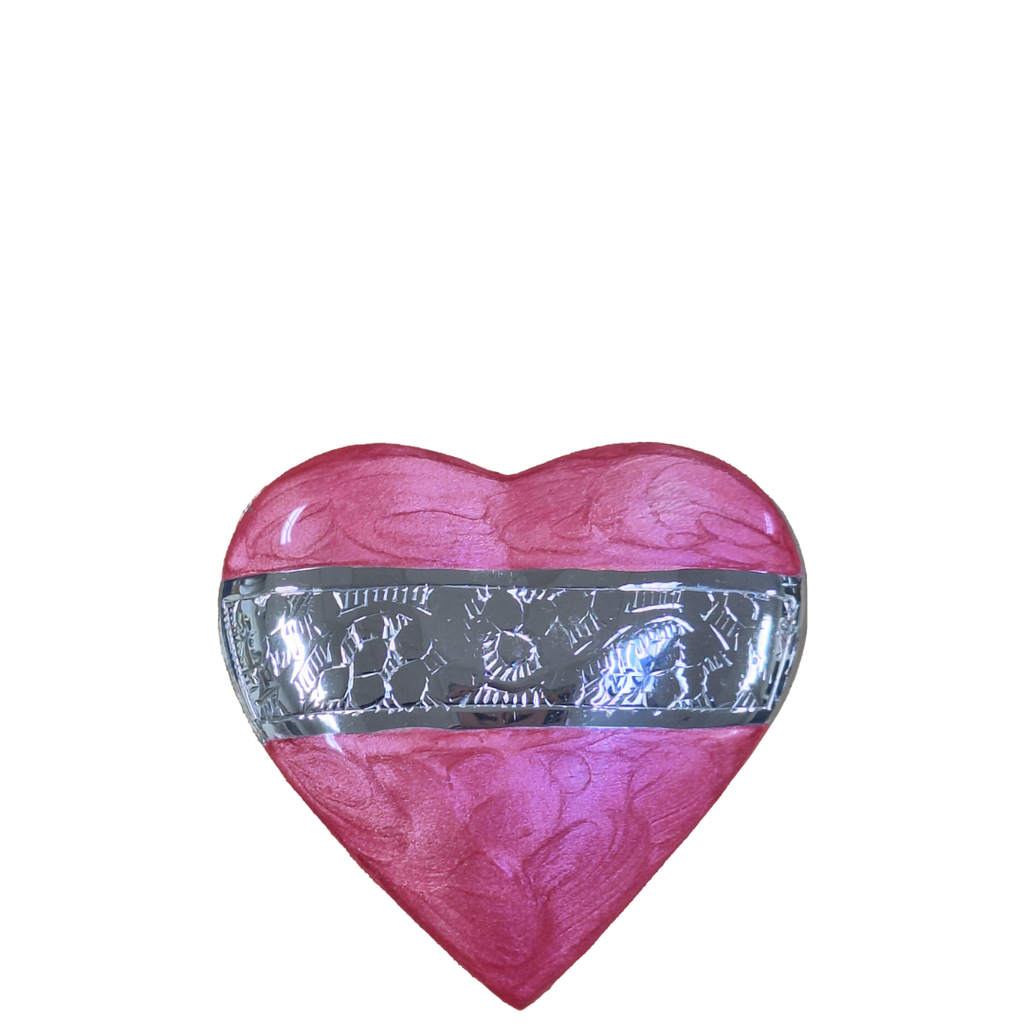 Mother of Pearl Pink Brass Heart Keepsake