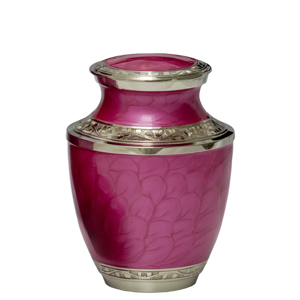 Mother of Pearl Pink Medium Brass Urn