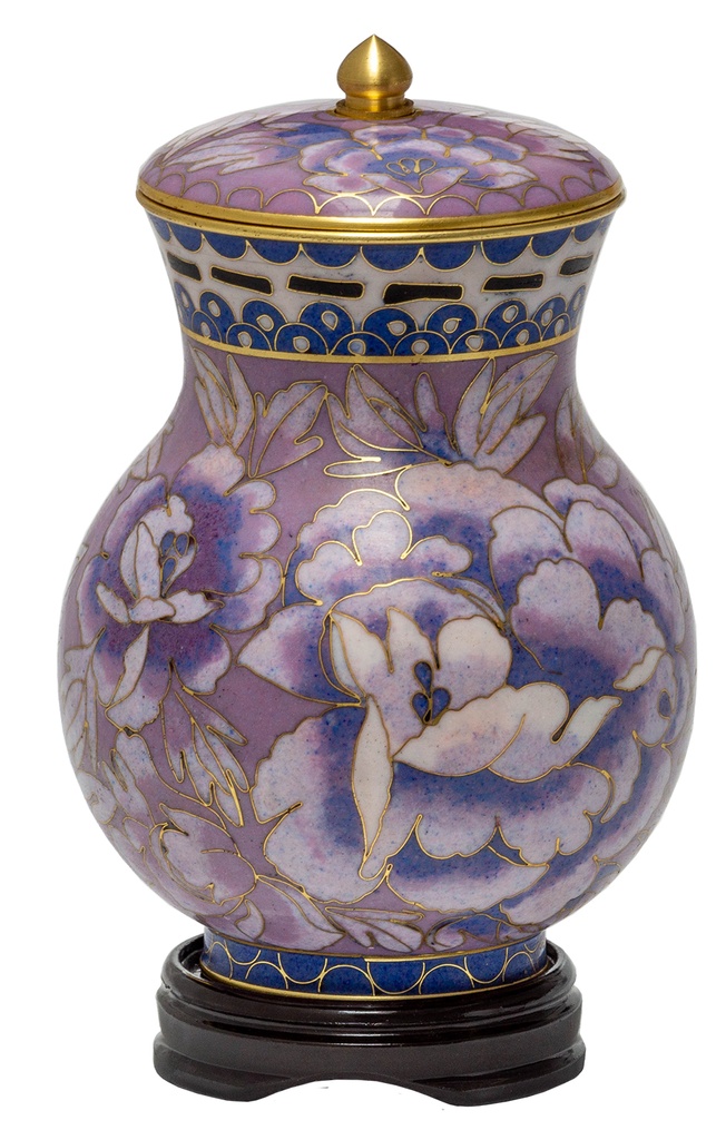 Purple Floral Medium Cloisonne Urn