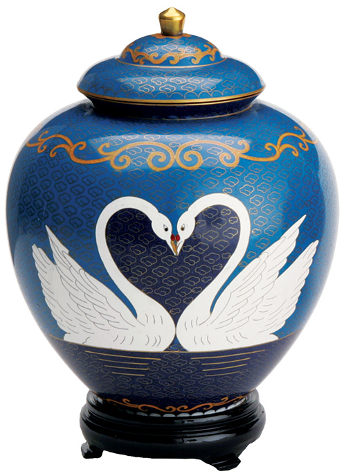Swan Lake Cloisonne Adult Urn