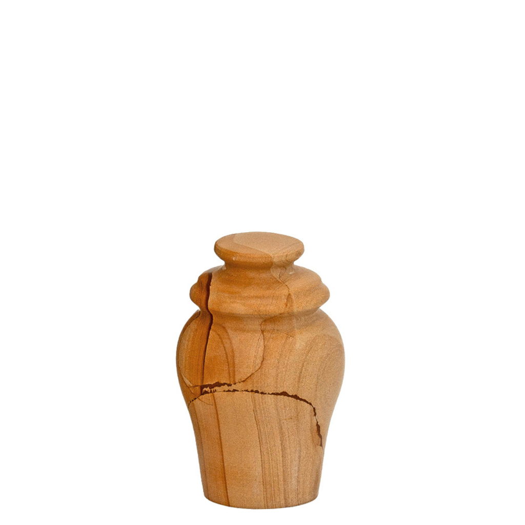 Teak Strata Miniature Marble Urn