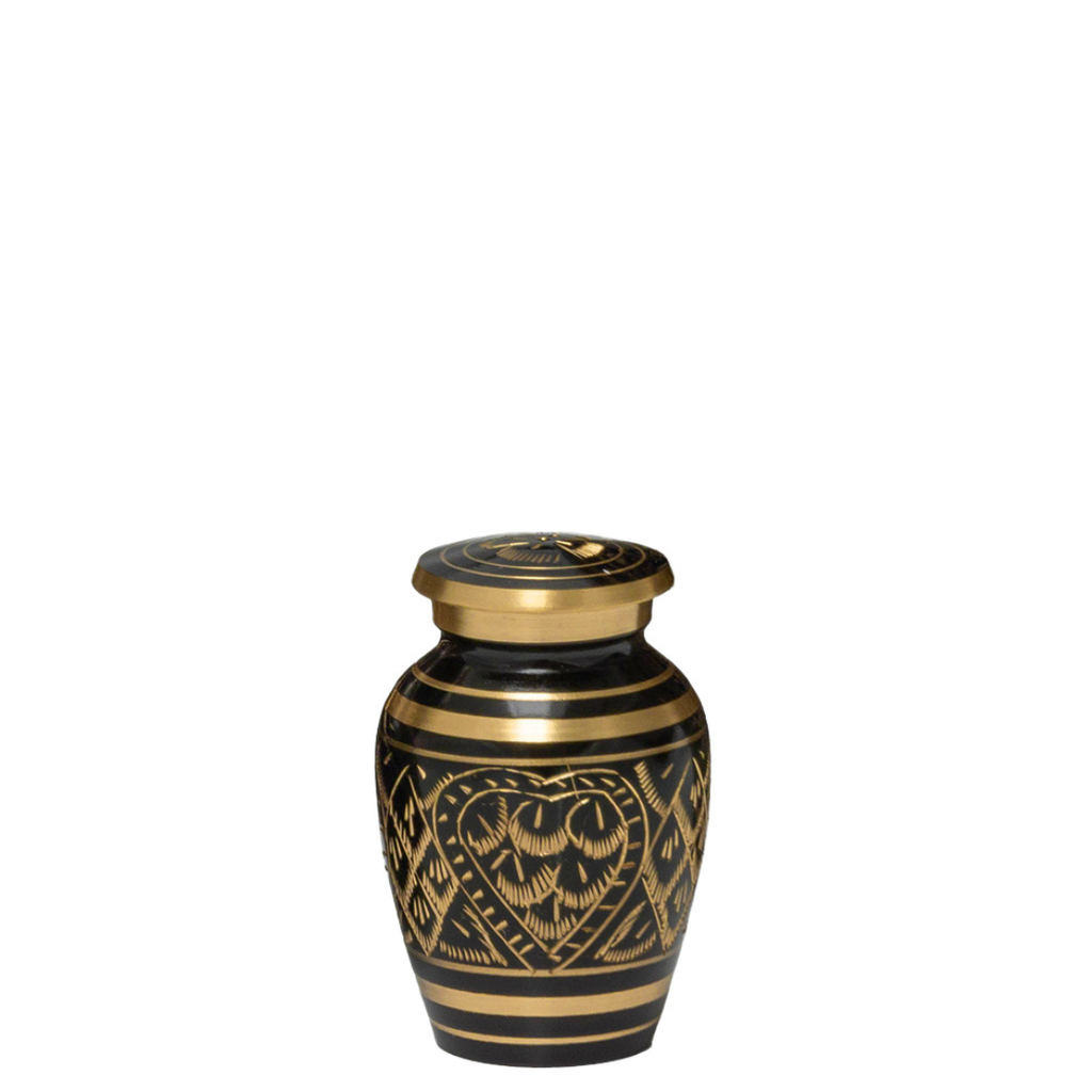 Etched Ebony Brass Miniature Urn 