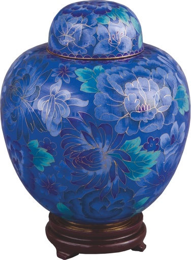 [802 AB] Azure Blue Cloisonné Adult Urn