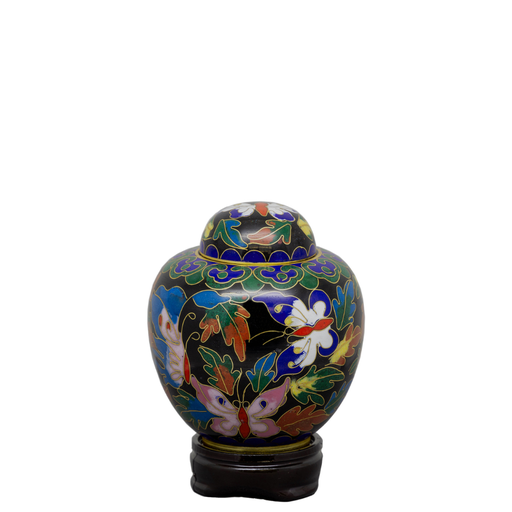 [814 BF] Butterfly Miniature Cloisonne Urn