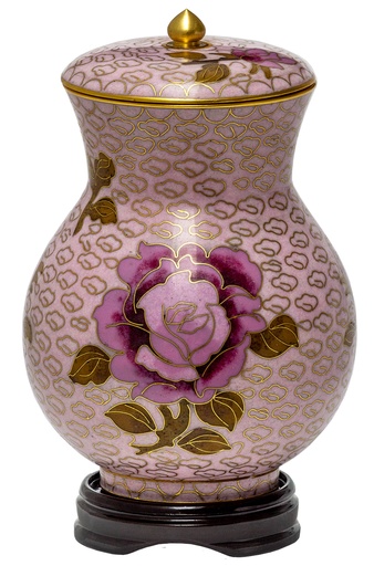 [810 DR] Dusty Rose Medium Cloisonne Urn