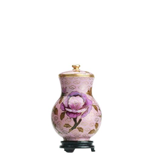 [814 DR] Dusty Rose Miniature Cloisonne Urn