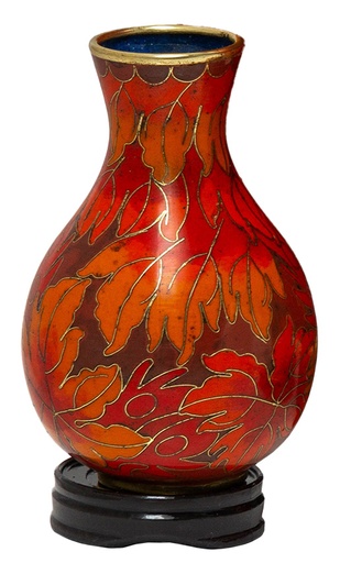 [812 FL] Fall Leaf Cloisonne Bud Vase