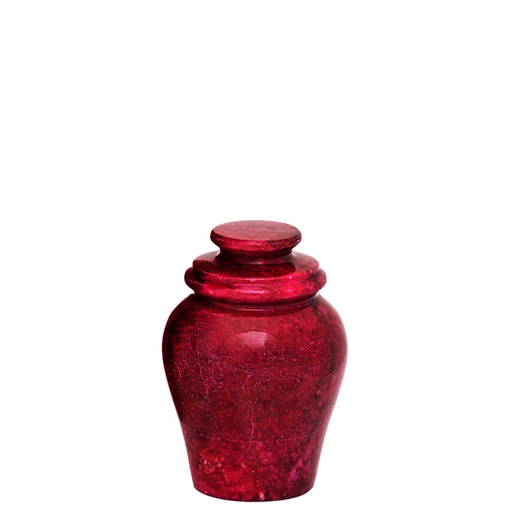 [914 GRV] Garnet Red Miniature Marble Urn