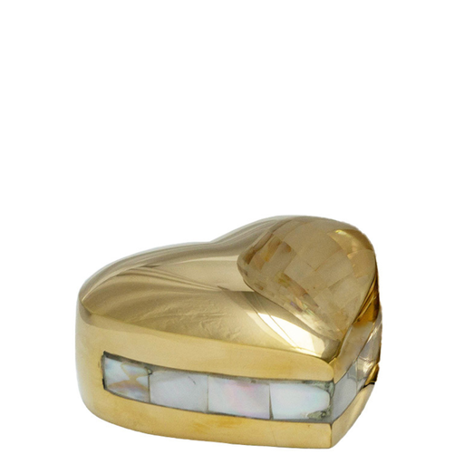 [515 MP] Mother of Pearl Gold Heart Keepsake