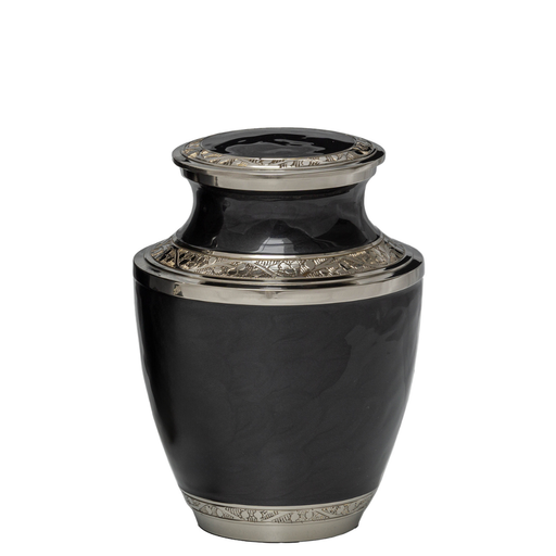 [510 MBL] Mother of Pearl Black Medium Brass Urn