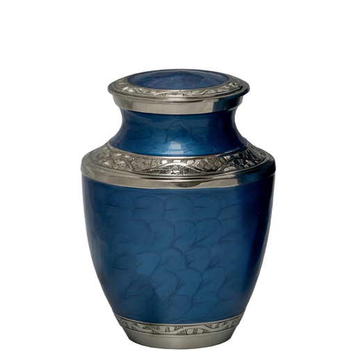 [510 MPB] Mother of Pearl Blue Medium Brass Urn