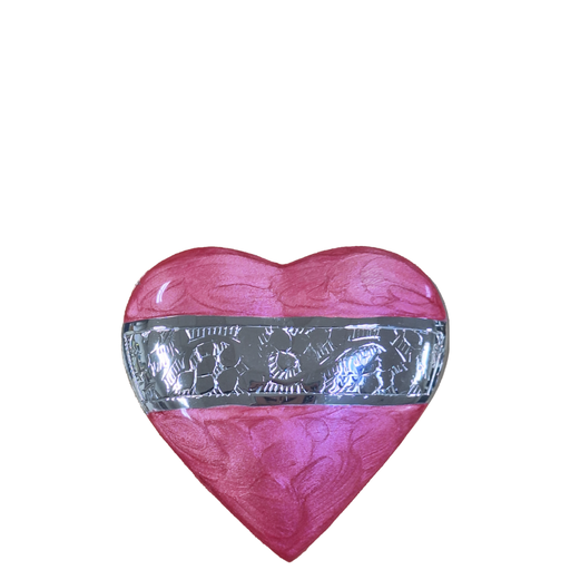 [515 MPK] Mother of Pearl Pink Brass Heart Keepsake