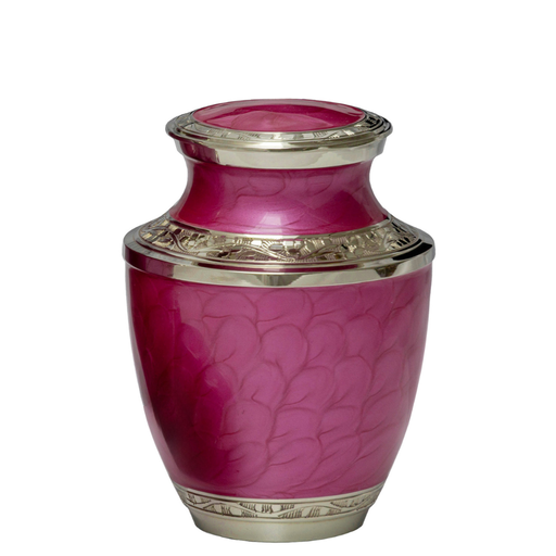 [510 MPK] Mother of Pearl Pink Medium Brass Urn