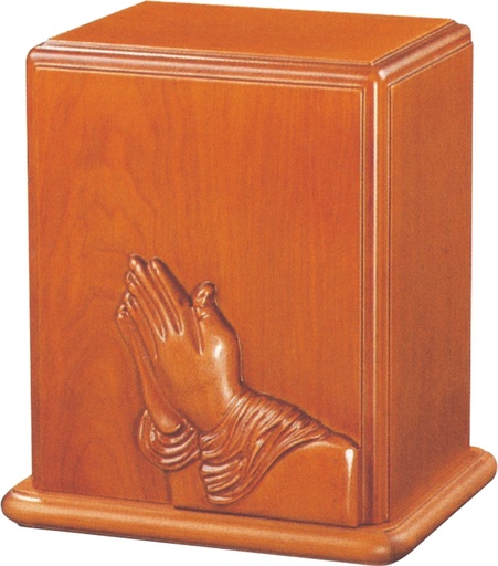 [702 PH] Praying Hands Adult Wood Urn