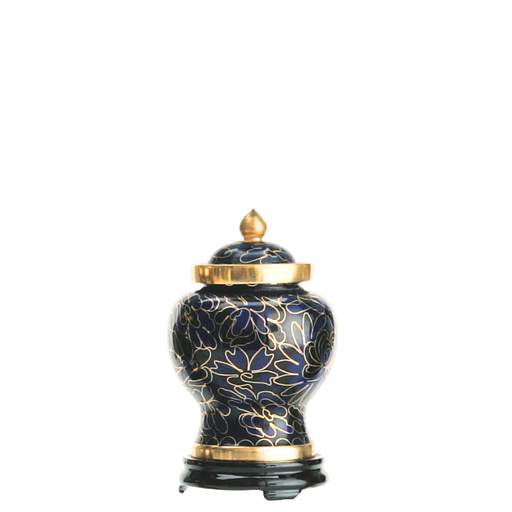 [814 B1] Royal Blue Miniature Cloisonne Urn