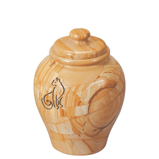 [918 TSV] Teak Strata Medium Marble Urn