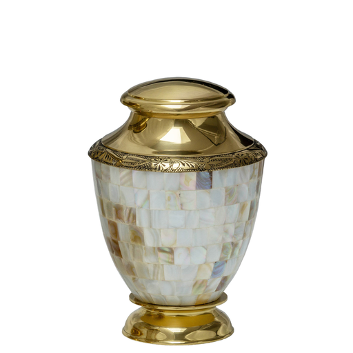 [510 MP] Mother of Pearl Gold Brass Medium Urn 