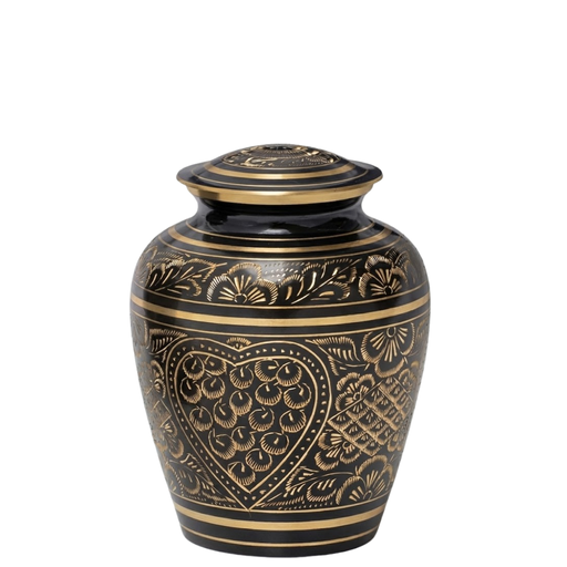 [510 EE] Etched Ebony Medium Brass Urn
