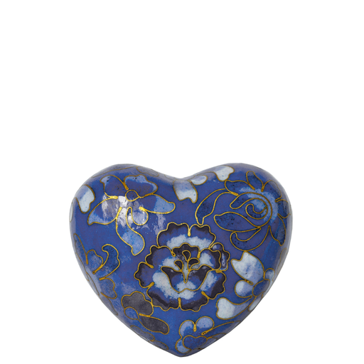 [815 AB] Azure Blue Cloisonne Heart Keepsake 